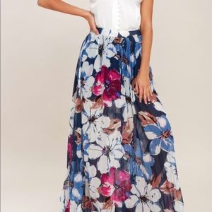LULUS FLORAL PRINT MAXI SKIRT